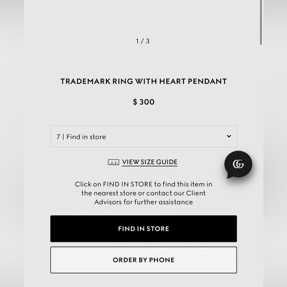 Gucci Trademark Ring with Heart Pendant - Picture 3 of 3